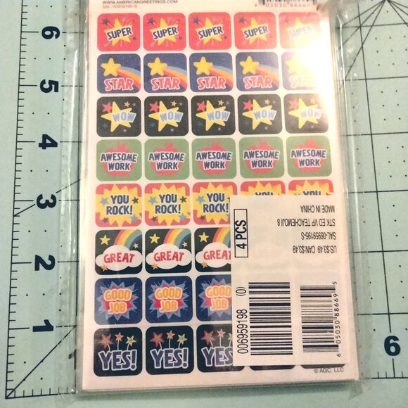 Emoji Teacher Reward Stickers American Greetings Smiley Face Wow Awesome Super - Picture 3 of 7